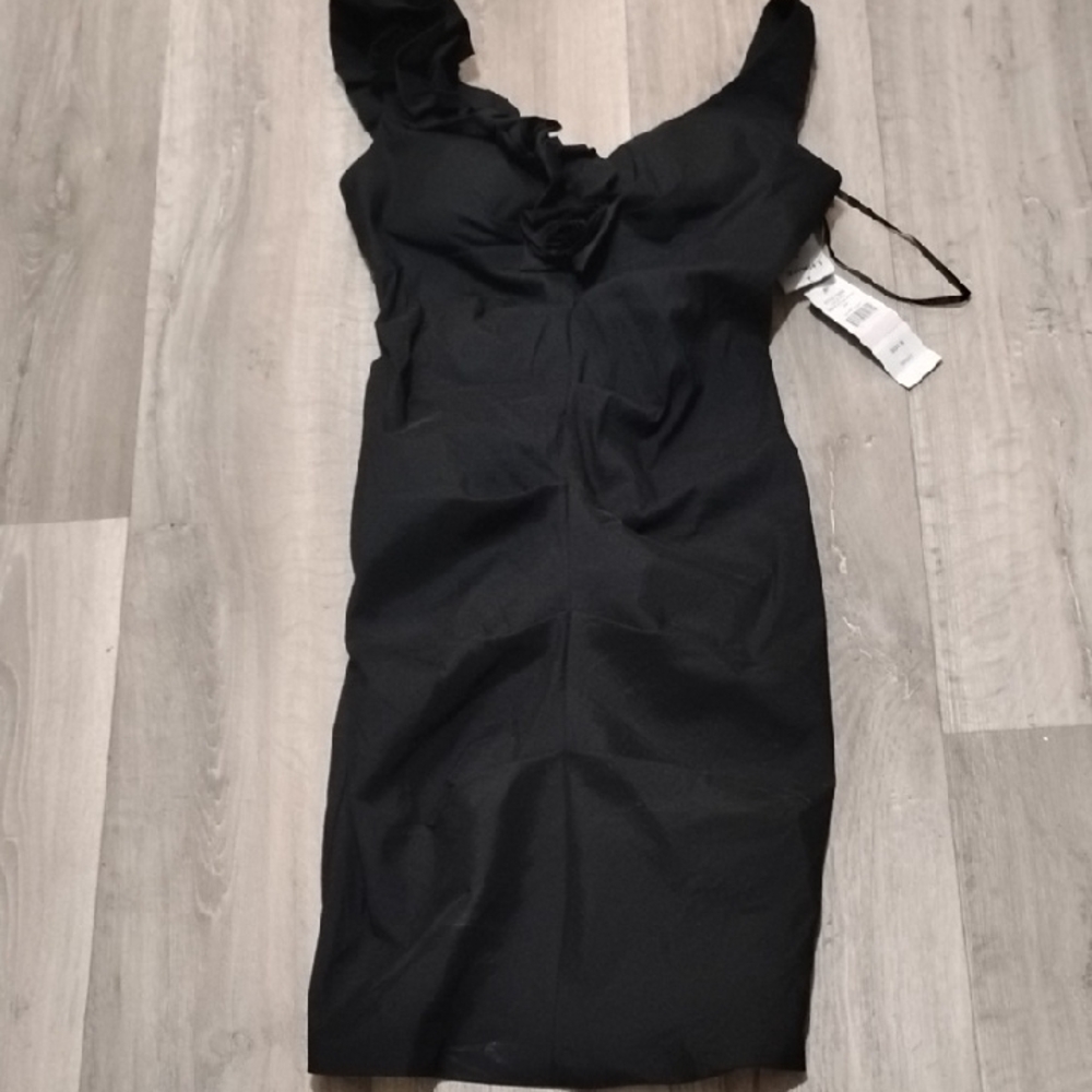 SL Fashions One Shoulder Black Dress